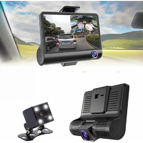 Caméra Dvr Voiture Full Hd 1080p 3 Cameras Interne Externe Lcd 4' (1/5)
