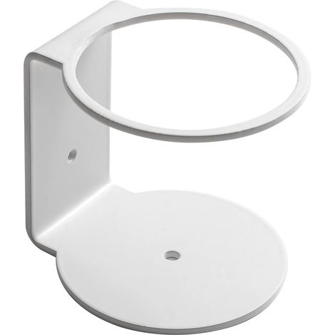 Support Mural en Fer monté pour Gel désinfectant Savon Distributeur Bouteilles - Blanc - Hauteur 90 mm