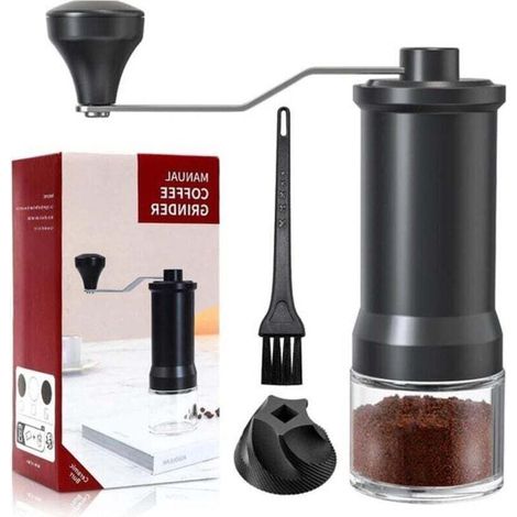 Moulin à Café Manuel en Acier Inoxydable avec Broyeur Conique Céramique Réglable pour Aeropress Expresso et Cafetières Ortviai