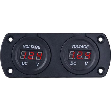 Car Voltmeter LED Dual Digital Display Voltage Gauge 6-35V for 12/24V Car Truck SUV Marine Boat-Red (1/4)