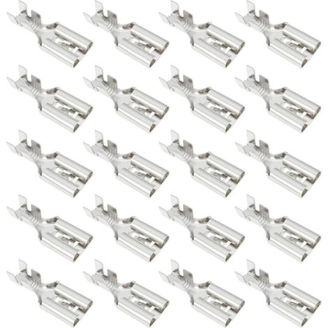 20 pcs Bornes à Broche Plate 9,5 mm Compatible avec F950 Languette de Verrouillage pour Câble 6–10 mm² Automobile et Marine (1/5)