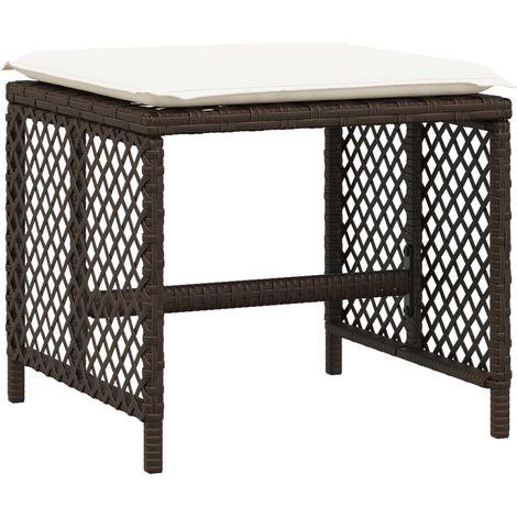 vidaXL Sgabelli Giardino con Cuscini 4pz Marroni 41x41x36cm (1/5)