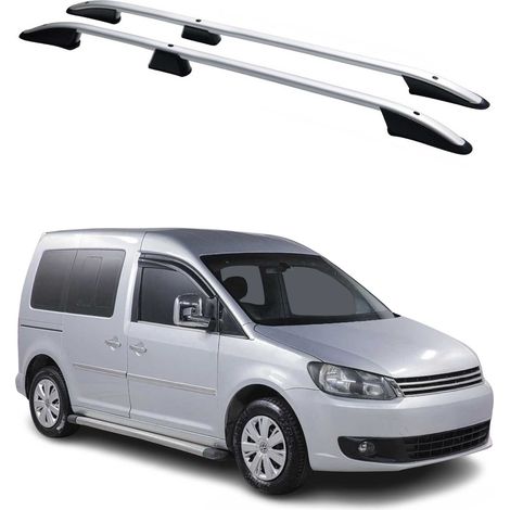 OMAC Barres de Toit longitudinales pour VW Caddy 2010-2015 L1 Aluminium Gris (1/5)