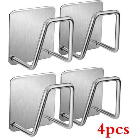Rangement pour éponges de cuisine, égouttoir, étagère, porte-éponges pour toilettes et salle de bain, crochets de nettoyage, accessoires et outils (lot de 4) (1/5)