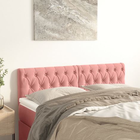 Kopfteile Rosa 144x7x78/88 cm Samt