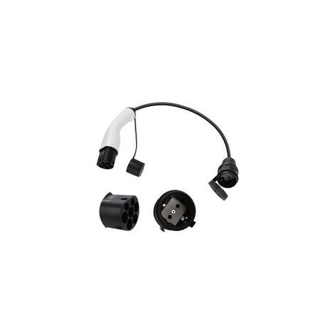 dé Adaptateur Type 2 vers Schuko 16A 0,5m Chargement Facile aux bornes de Recharge/Wallbox 230V, IP55 pour Vélo Électriques, Scooter Électriques et Motos Pas pour V2L (1/3)