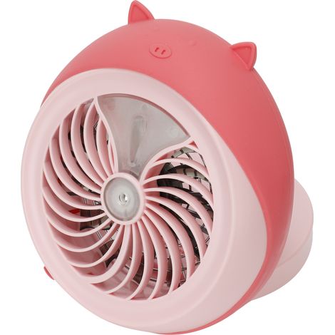 Niedlicher, tragbarer Mini-Tischventilator mit rosa Schweinchenfunktion, Luftbefeuchter mit Sprühfunktion für das Homeoffice (1/5)