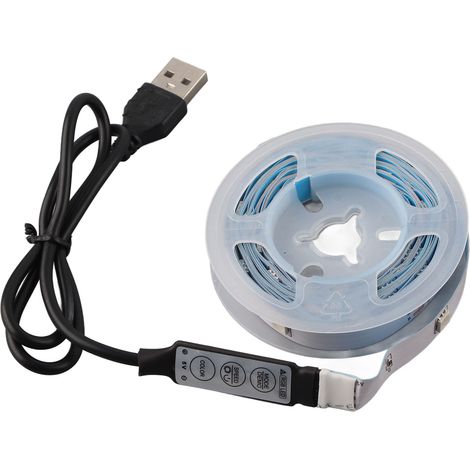 Ruban LED RGB 5V, Commande Bouton, Ruban Lumineux Multicolore USB Alimenté pour Chambre, 4m (1/5)