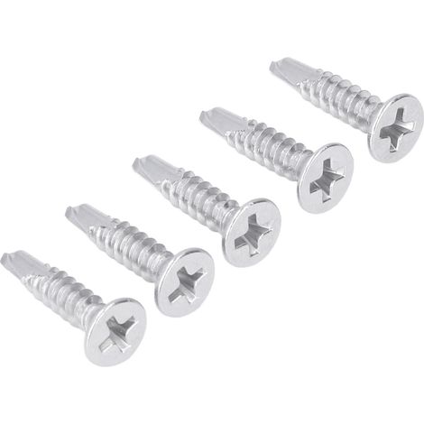 200 Vis autoperceuses à tête fraisée Phillips, acier inoxydable 410, 19mm M4.2, lot pour charpente métallique (1/5)