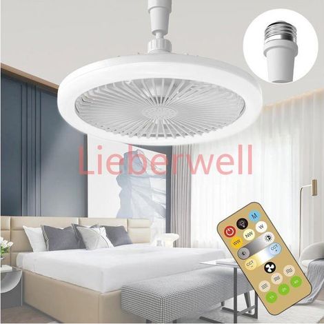 E27 Ceiling LIEBERWELL Fan with Light and Remote, 30W LED Ceiling Fan Lamp, 3 Speeds, Timer, Silent, 2400 Lumens, 3 Color Temperatures, for Bedroom Living Room (1/4)