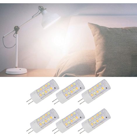 Lot de 6 ampoules G4 (3 W/5 W/7 W, 32 LED/52 LED/64 LED) en trois couleurs de lumière, adaptées aux suspensions, plafonniers, appliques et lampes de table. Vendues par lot de 6. G4 3 W 32 LED. (1/5)