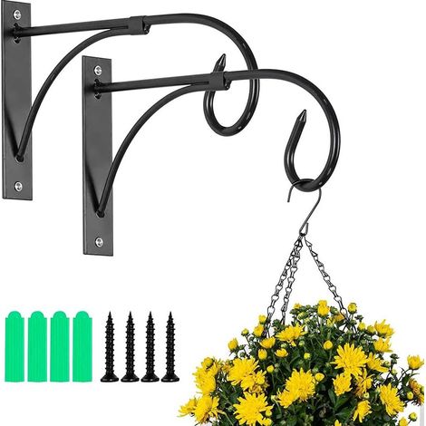 Filiyano-Lot de 2 - Crochets muraux suspendus pour plantes en pot, crochets à fleurs, accessoires de balcon extérieur, panier de décoration pour (1/5)