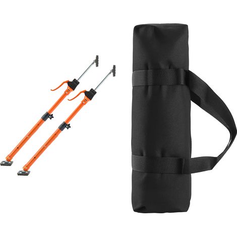 Mophorn Set di 2 aste telescopiche in acciaio regolabili da 64,5 a 115 cm, con sistema a 3 mani e capacità di carico fino a 100 kg, ideali per il sollevamento di pannelli in cartongesso (1/5)