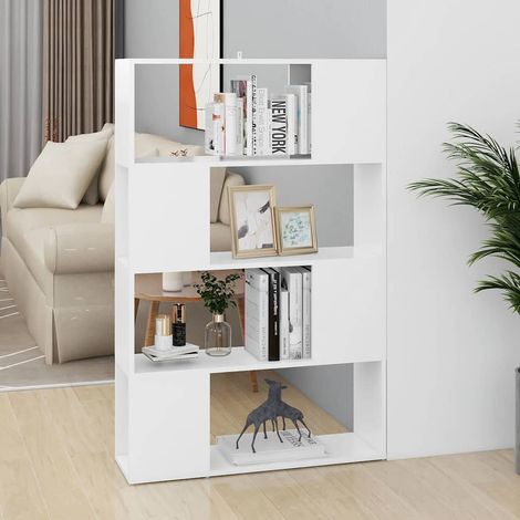 vidaXL Librería separador madera contrachapada blanco 80x24x124,5 cm (1/5)