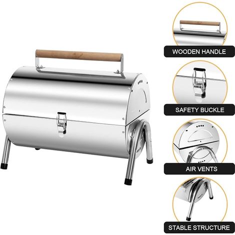 Portable Stainless Steel Charcoal Barbecue Mini Table Top (1/4)
