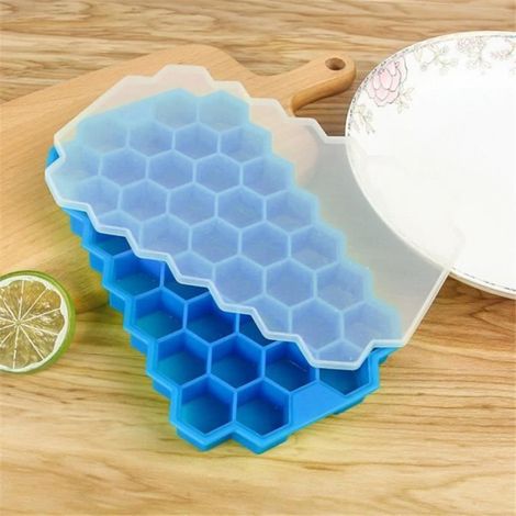 Forme de nid d'abeilles Ice-Cube Maker Bac à glaçons Bacs à glace Moule Conteneurs de stockage 2pcs TZZ200520662BUion (1/4)
