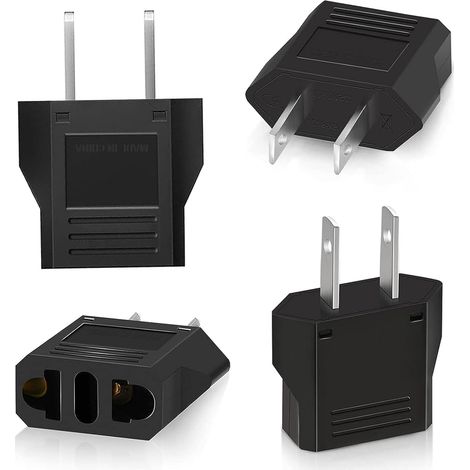 4 pièces Adaptateur de Voyage,Adaptateur Prise USA,Adaptateur Prise France vers USA,Adaptateur USA,Adaptateur Prise Canada,Adaptateur Prise Universelle Americaine/Chine/Japon/Canada/Mexique (1/5)
