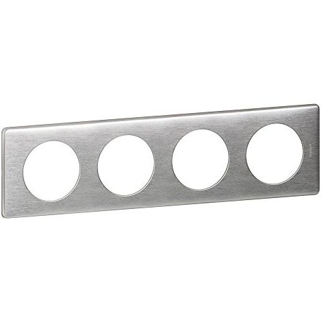 Legrand 068924 Placca Céliane Metallo 4 posti - finitura Alluminio