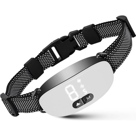 Antibellhalsband – Vibrationshalsband, kein statischer Schock, 8 Stufen und 3 Modi: Ton, Vibration und starke Vibration, Weiß