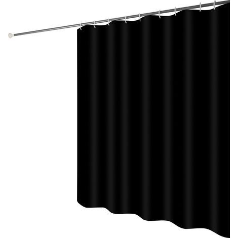 Rideau de douche anti moisissure, rideau de douche 120x200 cm, noir, Polyester (1/5)