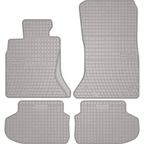 Alfombrillas de goma para coche: BMW Serie 5 F11 FL familiar, Touring (2013-2017) - color gris a juego.