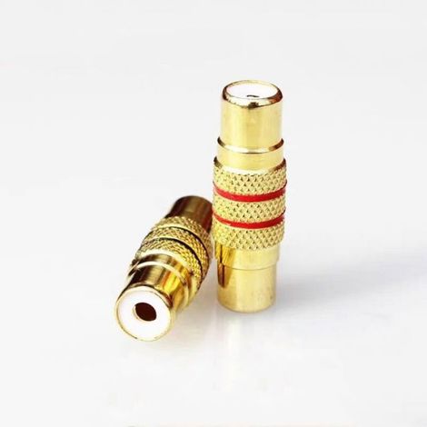 Adaptateurs RCA femelle-femelle plaqués or pour audio/vidéo – lot de 10 (1/4)