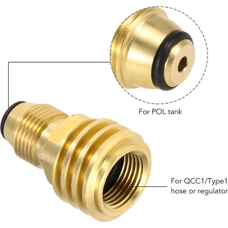 Adaptateur de réservoir de Propane, vanne de régulation en laiton massif, sécurité POL convertie en QCC1/Type1 (1/5)