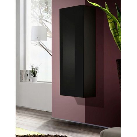 Vitrine Murale Design "Fly A1" 126cm Noir (1/4)