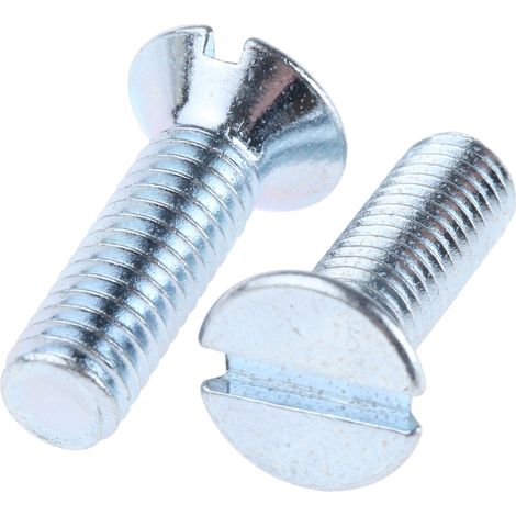 Vis à métaux RS PRO M6 à tête Fraisée fendue en Acier, 20mm ( Prix pour Sachet de 100 )