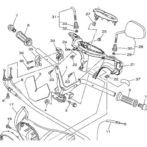 Yamaha 1WC-F6110-00 - Manillar - XC115S 2014