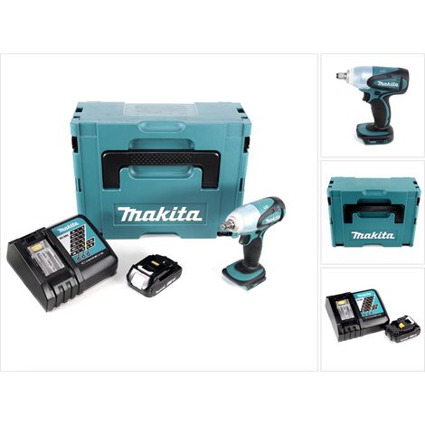 Makita DTW 251 RA1J Llave de impacto sin cable 18 V 230 Nm 1/2" + 1x batería recargable 2,0 Ah + cargador + Makpac