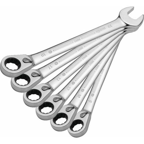 Satz 6 Ringmaulschlüssel mit Ratsche Kartonschachtel NO 2 - MOB - 9002000301