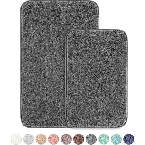 Tapis De Bain - Microfibre Épaisse Antidérapant Pour Salle De Bain Douche Baignoire - 51 X 81 Cm Et 41 X 61 Cm - Lot De 2 (1/5)