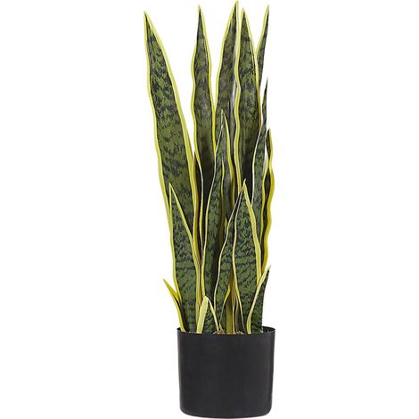 Plante Artificielle en Pot pour l'Intérieur 63 cm Vert avec Pot Noir Snake Plant (1/5)