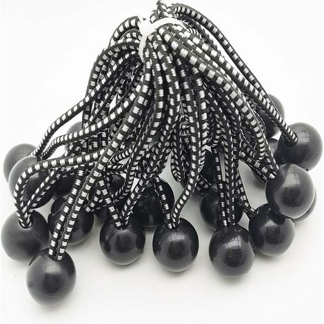 Nazalus-Vente chaude-25 Tendeur Elastique Caoutchouc Professionnel avec Boule (Noir 145 mm) pour Tentes, Bâches, Affiches. Tendeur Bâche, Sangle Élastique, Support de Bâche, Caoutchouc de Bâche, Tende (1/5)