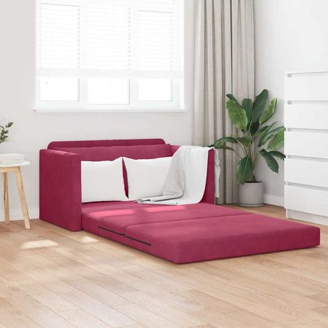 Canapé-Lit,Lit de jour,Lit de repos 110cm Bordeaux Velours (1/5)