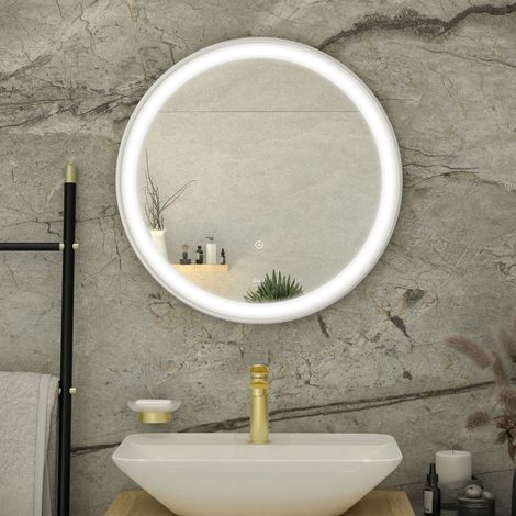 RAK Picture Chrome 800mm x 800mm Round Illuminated LED Mirror - RAKPICRNCP5002 (1/2)