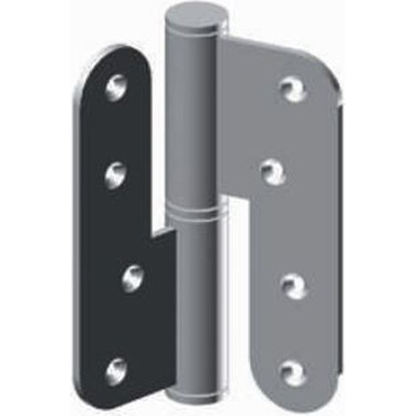 Paumelle huisserie bois pour charge lourde gauche bout rond 100x70mm - MONIN - 632090