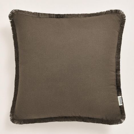 Housse décorative de Coussin 50 x 50 cm Taie d'oreiller pour Coussins Canapé avec Fermeture éclair Invisible Marron, 1 pièce (1/4)