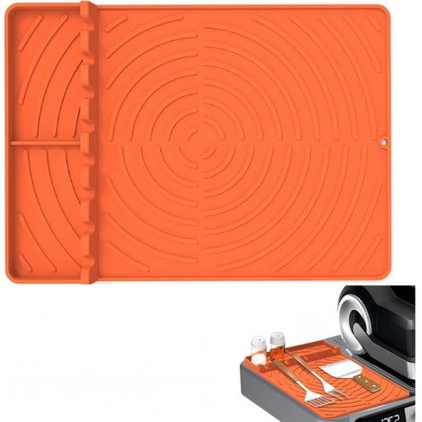 Plateau latéral pour barbecue : grand tapis en silicone résistant à la chaleur - Organisateur d'ustensiles antidérapant pour plancha Blackstone et cuisson en extérieur (1/5)