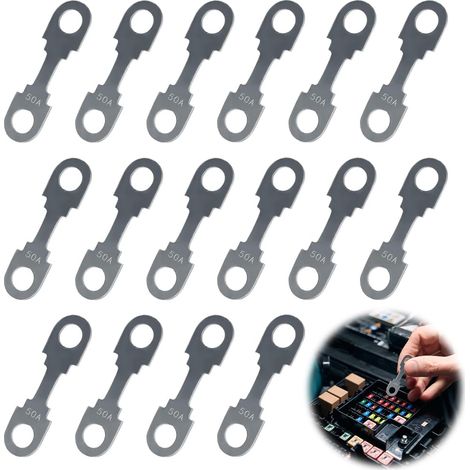 16 PCS Bande de Fusible Plat, 50A Alliage de Zinc Fusible de Voiture Fusibles à Lame en Bande Protéger la Sécurité du Circuit Convient aux Voitures, Camions, Camping Cars, etc. (1/5)