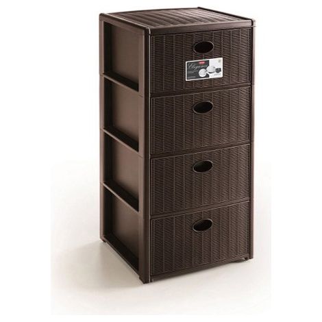 Commode 4 tiroirs 40X40 h 80 Moka Stefanpl (1/3)