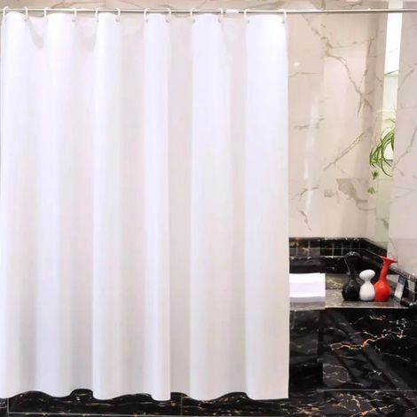 Rideau De Douche - 50 X 180 Cm - Blanc - Anti-Moisissure - Imperméable - Polyester - 1 Pièce (1/5)