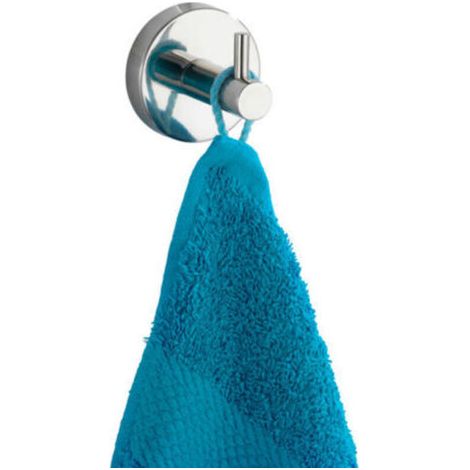 NALOOKAMIC Crochet Mural Porte Serviette Uno Bosio Shine, Crochet Porte Manteau mural, Acier Inox, Ø 5,5x5,5 cm, Brillant