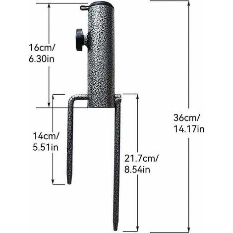 Pied de Parasol, 2 Pièces Ancrage Parasol Ancrage Support de Parasol, Élastique Réglable Pied Parasol, Multi-Applications Métal Pied Parasol pour Plage de Sable ou Sol (1/5)