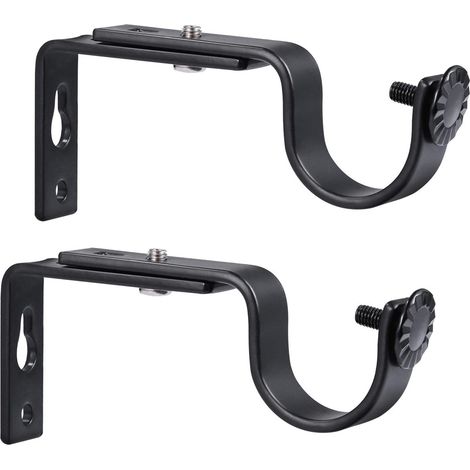 2pcs Réglable Tringle à Rideau Support de Poteau Draperie Tringle Supports pour Tige 1 Pouce 15-22mm (1/5)