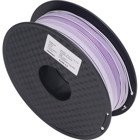 Zweifarbiges, violett-weißes PLA-3D-Filament, präzise gewickelt, für gleichmäßiges Drucken, seidenmatte Oberfläche, Spule für 3D-Drucker (1/5)