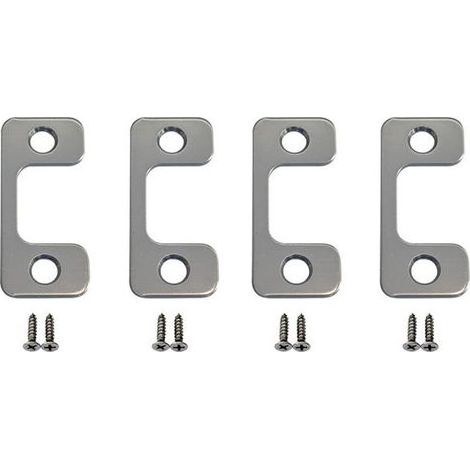 Lntyq Lot de 4 plaques de verrouillage de porte – Plaque de gâche réglable – Plaque de gâche à grand trou pour serrure de porte, serrures électroniques, plaque de gâche de sécurité de maison et de loc (1/5)