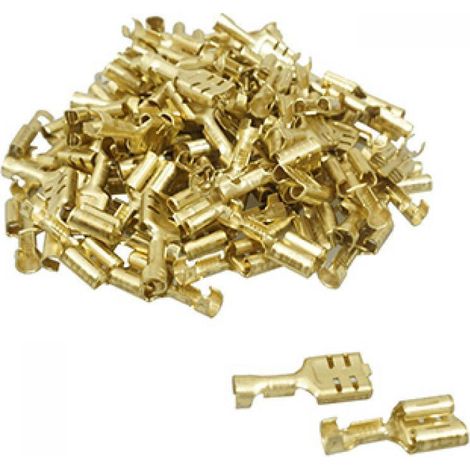 Sachet de 100 cosses plates femelles largeur 6.3mm connexion pour (1/3)