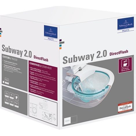 Pacchetto combinato SUBWAY 2.0 con WC a parete profonda DirectFlush e WC-Si bianco VILLEROY & BOCH